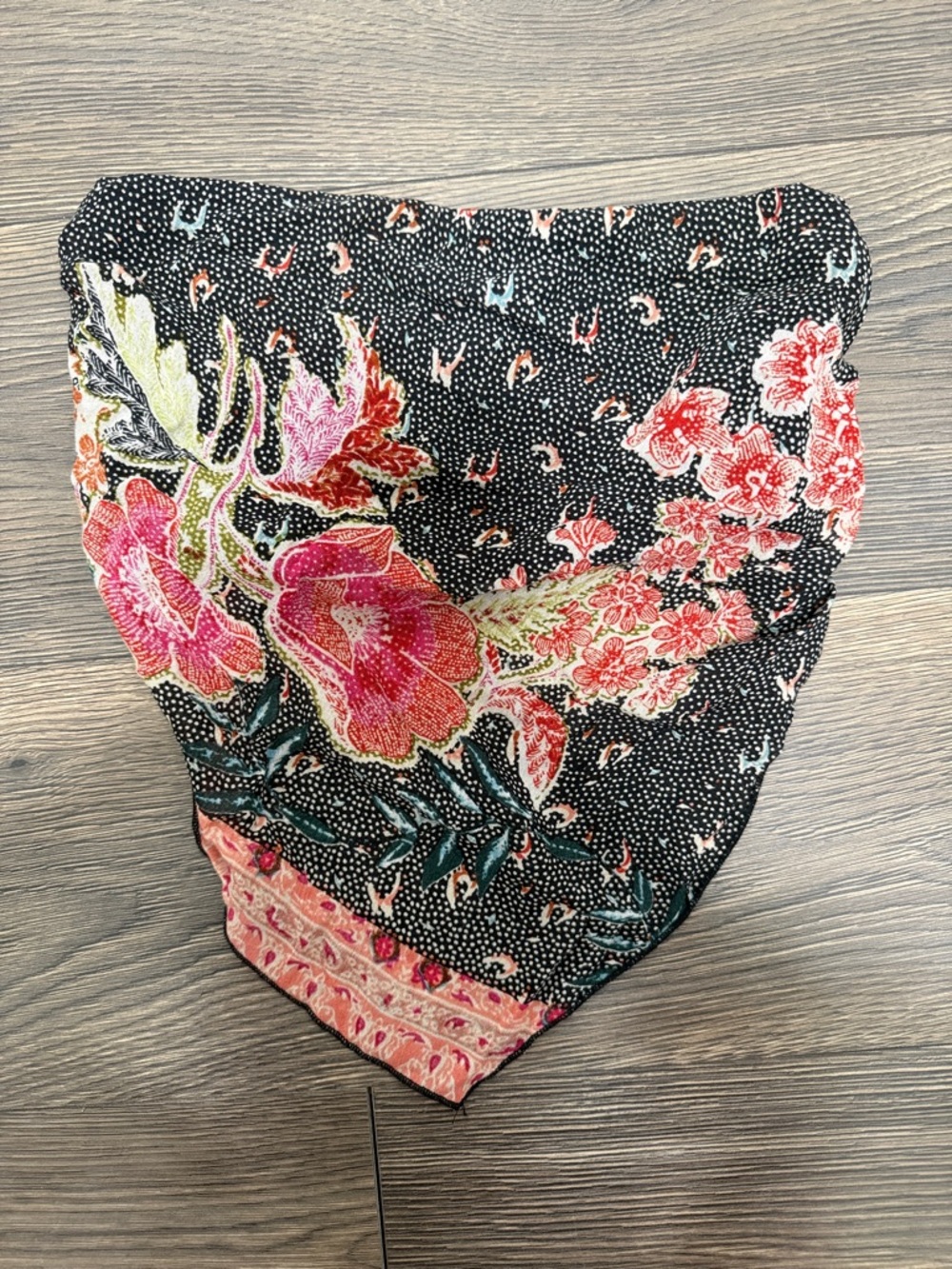 Free People Floral Bandana Crop Top in Black, Pink, Green